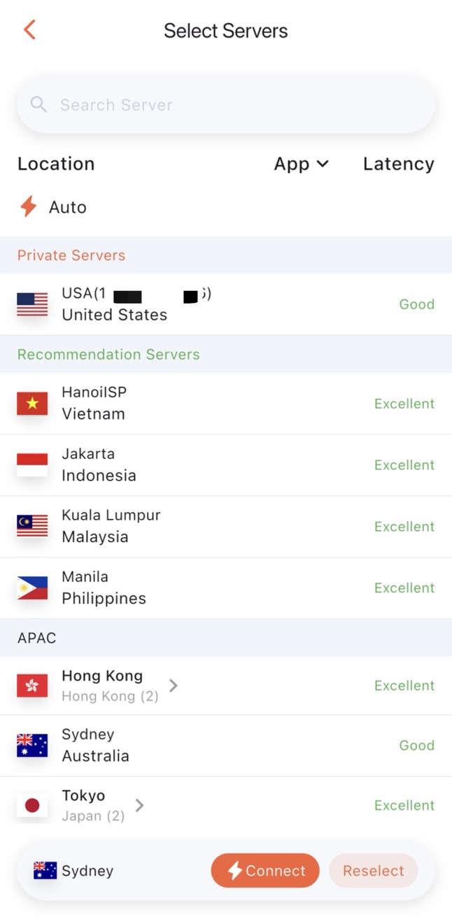 Server selection